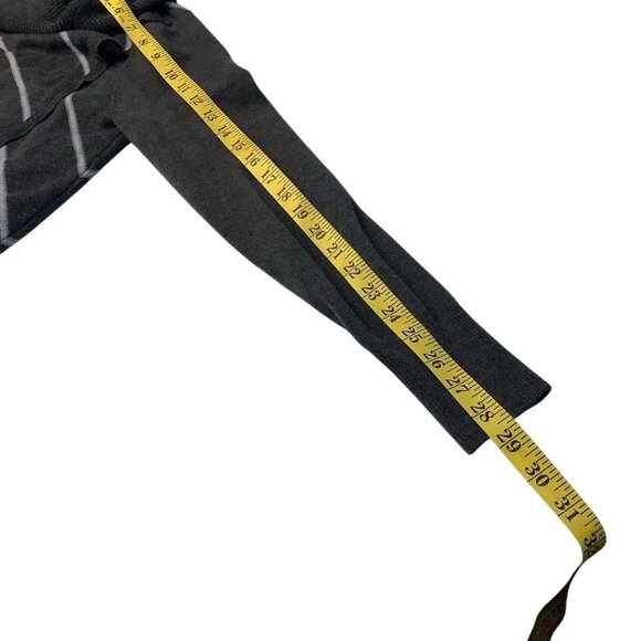 White House Black Market Pullover Wrap Sweater Gray Striped Turtleneck Womens M - Picture 7 of 10